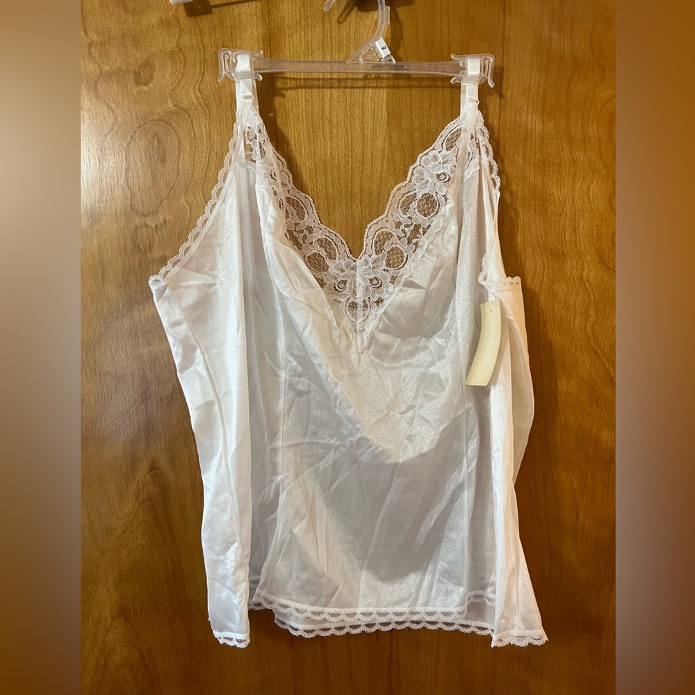Montgomery Ward Vintage Cami Nylon Dress Camisole White Lace NWT Size 40 USA